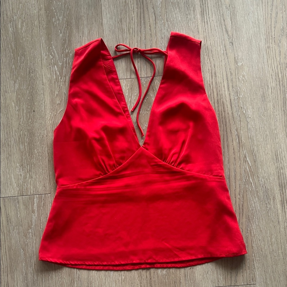 Abercrombie Red Tie Back Going-Out Top